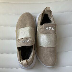APL Techloom Bliss Shoes Kids Gold Knit Slip On Running Sneakers Size 1.5